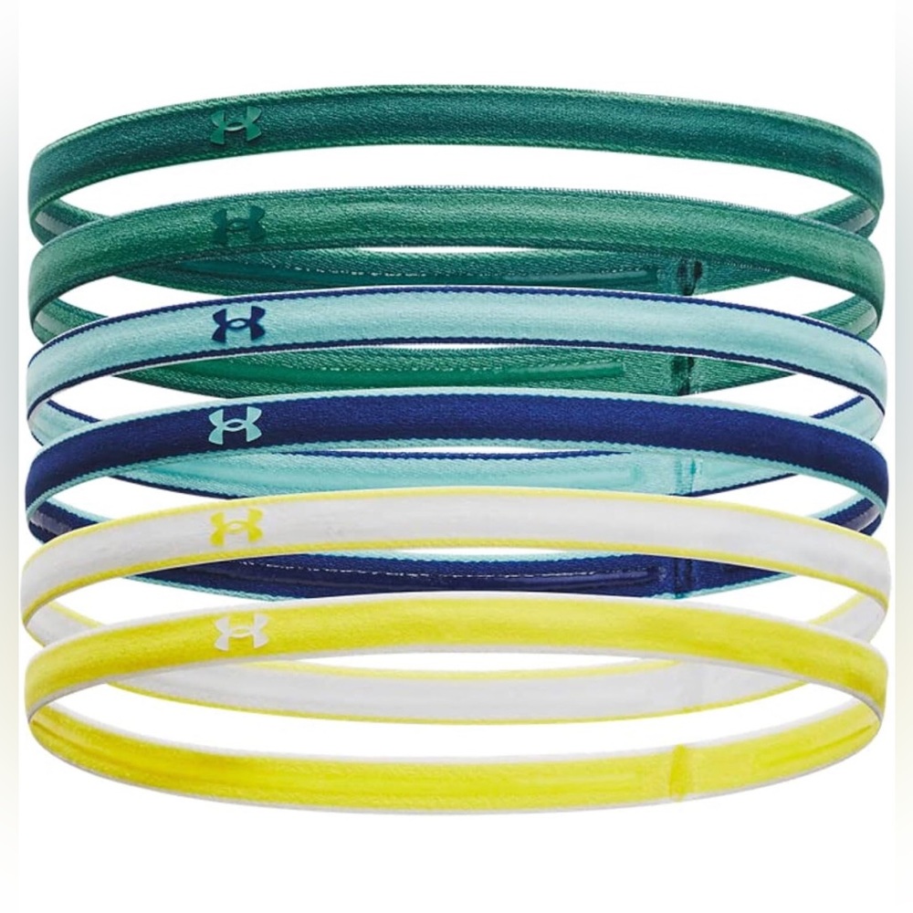 Under Armour UA Womens Headbands 6pk  Teal Greens Yellows New